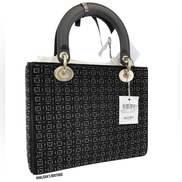 BNIB VERY RARE & SOLDOUT AUTHENTIC CHRISTIAN DIOR MEDIUM LADY DIOR BAG - BLACK - Picture 9 of 17